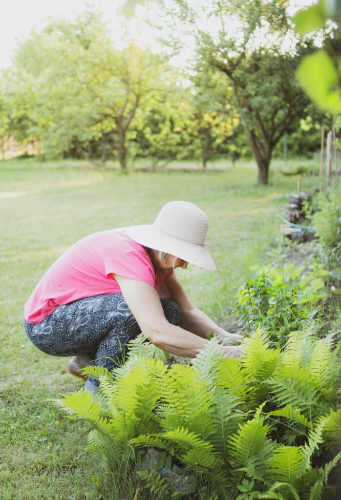 Woman enjoying her new hobby of gardening